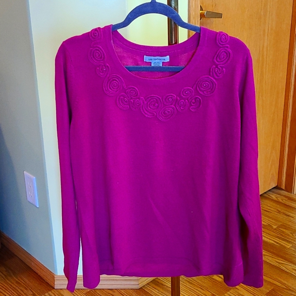 Vintage Long Sleeve fuchsia pink sweater